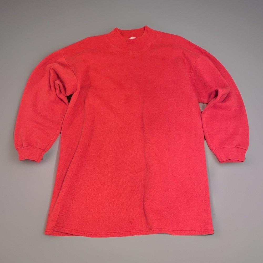 Vintage Wrangler Sweats Sweatshirt Women Red Long Fleece Pullover Large
